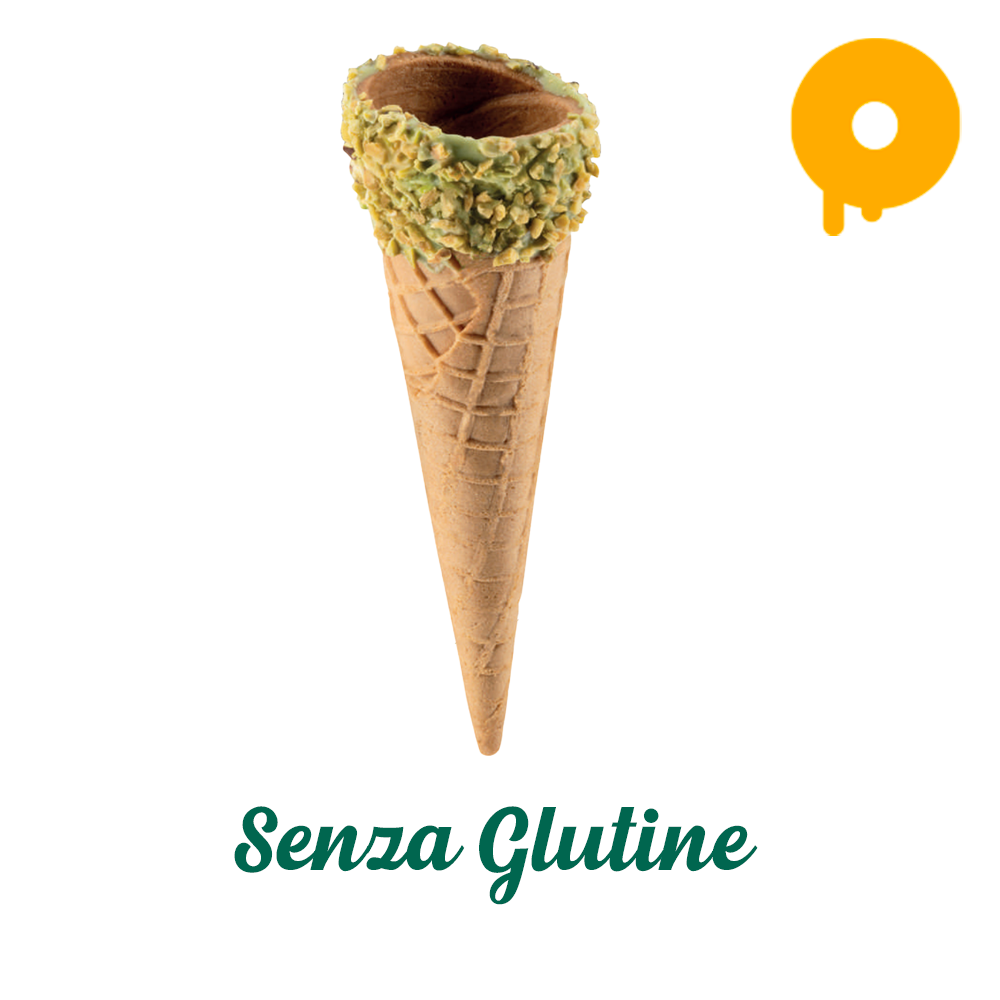 Cono Arrotolato Vegan E Gluten Free 47x170 Glassato al Pistacchio con granella