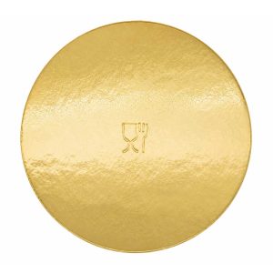 Vassoio Tondo Liscio Ø 20 cm Oro/Nero – Cartone da 5 kg