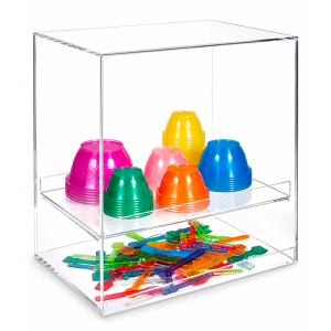 Portacoppette in Plexiglass con Vano Portacucchiaini